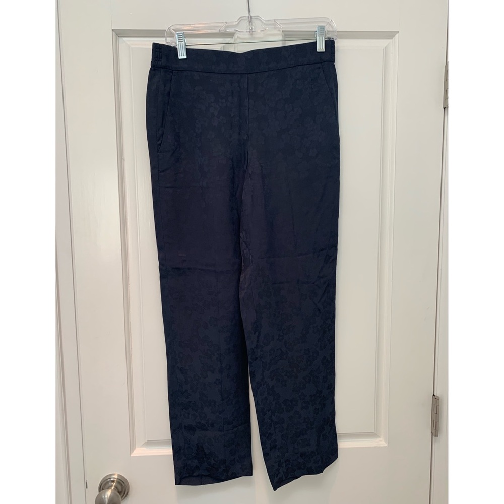 Straight leg pant with satin designs